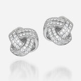 petite knotted bundle of zirconia gemstones in fine sterling silver