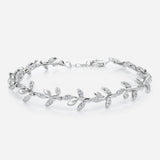 elegant floral bracelet with fine sterling silver and zirconia gemstones