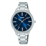 lorus quartz ladies stainless steel blue dial bracelet watch