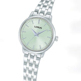 lorus quartz ladies stainless steel green dial bracelet watch