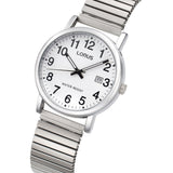 lorus quartz gents stainless steel white dial expand