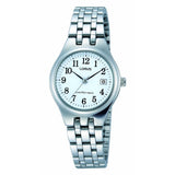 lorus quartz ladies stainless steel white dial bracelet watch