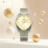 lorus quartz ladies two tone champagne dial bracelet watch