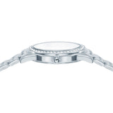 lorus quartz ladies stainless steel stone set black dial bracelet watch