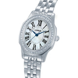 lorus quartz ladies stainless steel stone set white dial bracelet watch