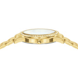 lorus quartz ladies gold plated stone set white dial bracelet watch