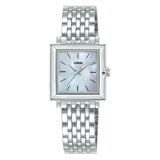 lorus quartz ladies stainless steel white mop dial bracelet watch