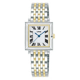 lorus quartz ladies two tone white dial bracelet watch