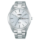 lorus quartz gents stainless steel white dial bracelet watch
