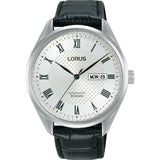 lorus automatic gents stainless steel white dial strap watch