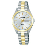 lorus quartz ladies two tone white dial bracelet watch