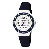 lorus quartz kids  white dial black silicone strap
