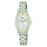 lorus quartz ladies two tone white dial bracelet watch