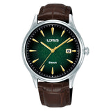 lorus quartz gents stainless steel green dial strap watch