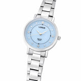 lorus solar ladies stainless steel blue dial bracelet watch