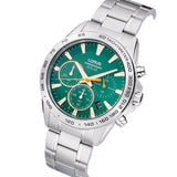 lorus solar chronograph gents stainless steel green dial bracelet watch