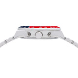 lorus solar chronograph gents stainless steel blue dial bracelet watch