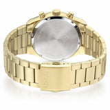 lorus solar chronograph gents gold plated black dial bracelet watch