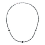 sector energy necklace stainless steel black 50+5cm