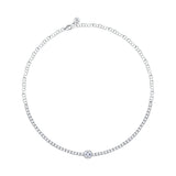 tesori tennis necklace 925 whi cushion cz 38+4