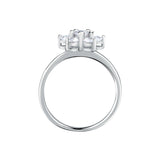 tesori ring 925 silver  flower cz size16