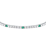 tesori bracelet 925 silver white & emerald solo cz 19cm