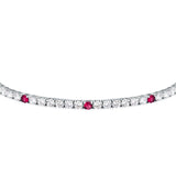 tesori bracelet 925 silver white & ruby solo  cz 19cm