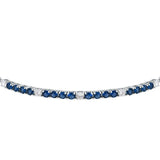 tesori bracelet 925 silver white & quad sapphirecz 19cm