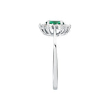 tesori ring 925 silver white with emerald center cz 180q+