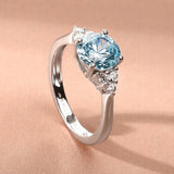 morellato silver tesori ring s925 rh cz l.blue+white sz16