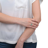 tesori silver ring cz emerald silver.925 size 14