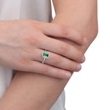 tesori silver ring cz emerald silver.925 size 14