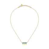 talismani necklace heart steel agat grn yellow gold plated 40+5cm