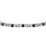 sector tennis bracelet with black cz 22cm