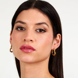 morellato 18k gold plated creole earring heart stainless steel yg 2.65cm