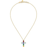 morellato 18k gold plated colori pendant cro 6 pcs cz  42+3cm