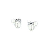 perla stud earrings 925 silver pearl with drop pearl