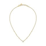 morellato 18k gold plated trilliant necklace  with cz & crystals 40+5cm