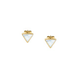morellato 18k gold plated trilliant stud earrings  triangle mop
