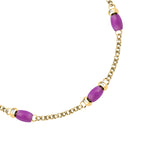 morellato 18k gold plated colori summer  bracelet lila bead 16+3cm