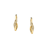 morellato 18k gold plated design earring hoop stainless steel yg crystal �2.5cm
