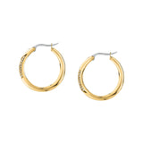 morellato 18k gold plated design earring hoop stainless steel yg crystal �2.5cm