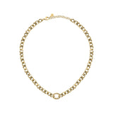 morellato 18k gold plated intrecci necklace stainless steel yg crystal 40+5cm