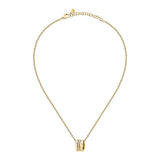 morellato 18k gold plated vintage bold necklace stainless steel gold plated crystal 40+5cm