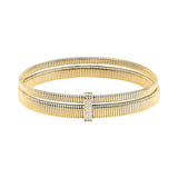 morellato 18k gold plated onda bangle ss yg crystal size m �6cm