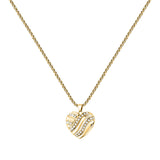 morellato 18k gold plated battito neckl ss yg heart crystal 40+5cm
