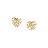 morellato 18k gold plated battito earr ss yg heart crystal 1.2cm