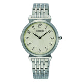 seiko quartz ladies stainless steel cream dial bracelet watch