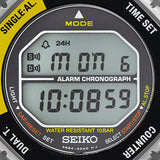 seiko yellow digital alarm chronograph