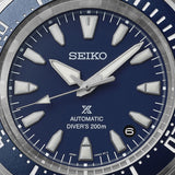 seiko prospex 4r compact mechanical diver's watch in cobalt blue